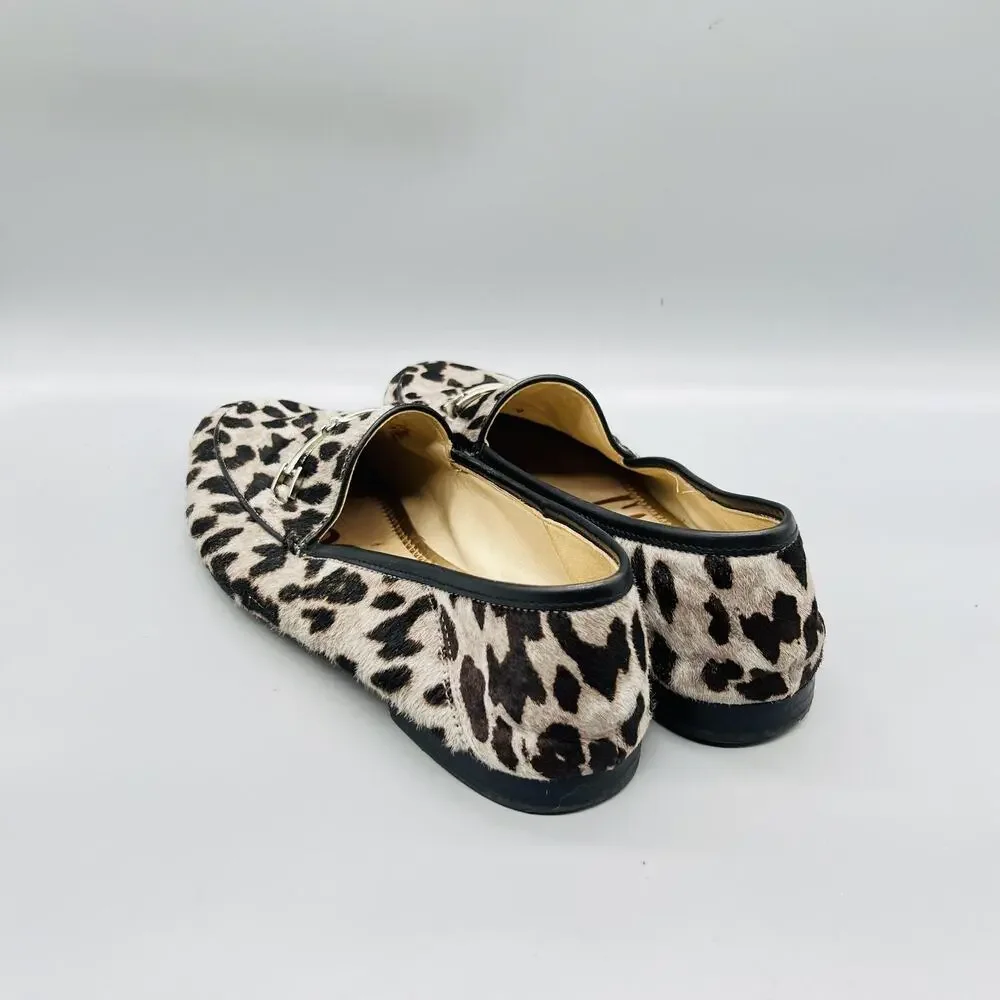 Sam Edelman Shoes Women 10 Gray Leopard Calf Hair Loraine Loafer Flats Slip On